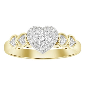 LADIES ENGAGEMENT RING 1/6 CT ROUND DIAMOND 10K YELLOW GOLD