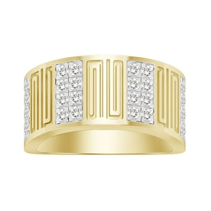 MEN'S BAND 1 CT ROUND DIAMOND 10K YELLOW GOLD