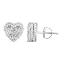 Thumbnail for MEN'S EARRING 1/4 CT ROUND/BAGUETTE DIAMOND 10K WHITE GOLD