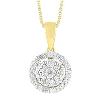 Thumbnail for LADIES PENDANT 1/2 ROUND DIAMOND 10K YELLOW GOLD