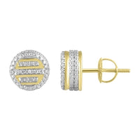 Thumbnail for MEN'S EARRING 3/4 CT ROUND/BAGUETTE DIAMOND 10K YELLOW GOLD