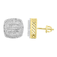 Thumbnail for MEN'S EARRING 3/4 CT ROUND/BAGUETTE DIAMOND 10K YELLOW GOLD