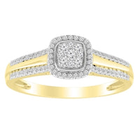 Thumbnail for LADIES BRIDAL RING 1/4 CT ROUND DIAMOND 10K YELLOW GOLD