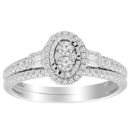 Thumbnail for LADIES BRIDAL RING SET 1/2 CT ROUND/BAGUETTE DIAMOND 10K WHITE GOLD