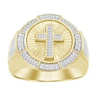 Thumbnail for MEN'S RING 1/2 CT ROUND/BAGUETTE DIAMOND 10K YELLOW GOLD