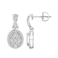 Thumbnail for LADIES EARRING 1/3 CT ROUND/BAGUETTE  DIAMOND 10K WHITE GOLD