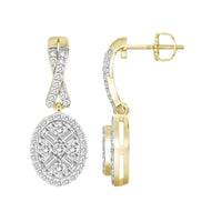 Thumbnail for LADIES EARRING 1/3 CT ROUND/BAGUETTE  DIAMOND 10K YELLOW GOLD