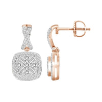 Thumbnail for LADIES EARRING 1/3 CT ROUND/BAGUETTE  DIAMOND 10K ROSE GOLD
