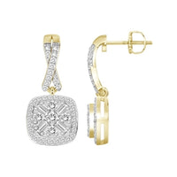 Thumbnail for LADIES EARRING 1/3 CT ROUND/BAGUETTE  DIAMOND 10K YELLOW GOLD