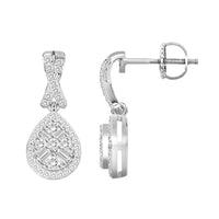 Thumbnail for LADIES EARRING 1/3 CT ROUND/BAGUETTE  DIAMOND 10K WHITE GOLD