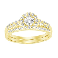 Thumbnail for LADIES BRIDAL RING SET 1/2 CT ROUND DIAMOND 14K YELLOW GOLD
