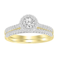 Thumbnail for LADIES BRIDAL RING SET 1/2 CT ROUND DIAMOND 14K YELLOW GOLD