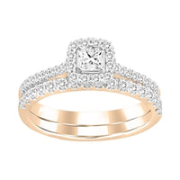 Thumbnail for LADIES BRIDAL RING SET 1/2 CT PRINCESS/ROUND DIAMOND 14K ROSE GOLD