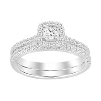 Thumbnail for LADIES BRIDAL RING SET 1/2 CT PRINCESS/ROUND DIAMOND 14K WHITE GOLD