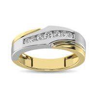 Thumbnail for 10K Two Tone Gold 1/4 Ct.Tw. Diamond Mens Band