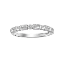 Thumbnail for LADIES BAND 1/6 CT ROUND/BAGUETTE DIAMOND 10K WHITE GOLD