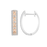 Thumbnail for LADIES EARRING 1/2 CT ROUND DIAMOND 10K WHITE/ROSE GOLD