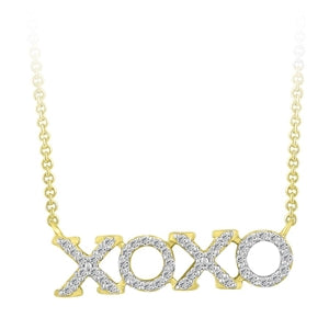 LADIES NECKLACE 1/6 CT ROUND DIAMOND 10K YELLOW GOLD