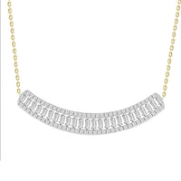 Thumbnail for LADIES NECKLACE 1/3 CT ROUND/BAGUETTE DIAMOND 10K YELLOW GOLD