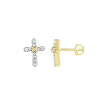 Thumbnail for MEN'S EARRING 1/6 CT ROUND DIAMOND 10K YELLOW GOLD