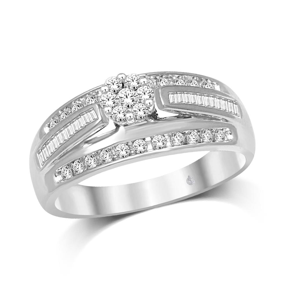 10K White Gold 1/2 Ct.Tw. Diamond Engagement Invisible Ring