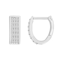 Thumbnail for LADIES HOOPS 1/4 CT ROUND/BAGUETTE DIAMOND 10K WHITE GOLD