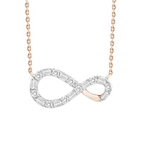 Thumbnail for LADIES PENDANT 1/5 CT ROUND/BAGUETTE DIAMOND 10K ROSE GOLD