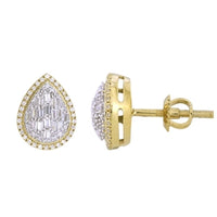 Thumbnail for LADIES EARRING 1/2 CT ROUND/BAGUETTE DIAMOND 10K WHITE GOLD