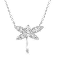 Thumbnail for LADIES NECKLACE 1/10 CT ROUND DIAMOND 10K WHITE GOLD