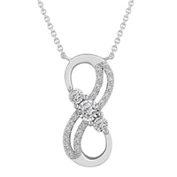 Thumbnail for LADIES NECKLACE 1/4 CT ROUND DIAMOND 10K WHITE GOLD