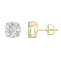 Thumbnail for LADIES EARRING 1/4 CT ROUND/BAGUETTE DIAMOND 10K YELLOW GOLD
