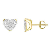 Thumbnail for LADIES EARRING 1/6 CT ROUND/BAGUETTE DIAMOND 10K YELLOW GOLD