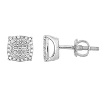 Thumbnail for LADIES EARRING 1/3 CT ROUND/BAGUETTE DIAMOND 10K WHITE GOLD