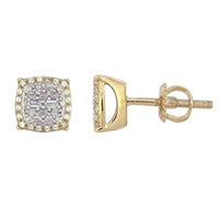 Thumbnail for LADIES EARRING 1/3 CT ROUND/BAGUETTE DIAMOND 10K YELLOW GOLD