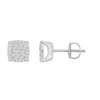 Thumbnail for LADIES EARRING 1/4 CT ROUND/BAGUETTE DIAMOND 10K WHITE GOLD