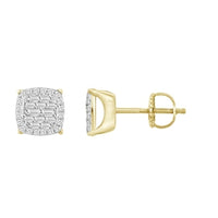 Thumbnail for LADIES EARRING 1/4 CT ROUND/BAGUETTE DIAMOND 10K YELLOW GOLD