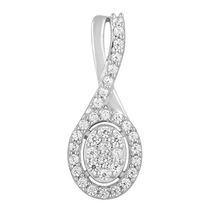 LADIES PENDANT 1 CT ROUND DIAMOND 10K WHITE GOLD