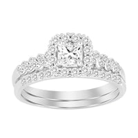 Thumbnail for LADIES BRIDAL RING SET 1/2 CT PRINCESS/ROUND DIAMOND 14K WHITE GOLD