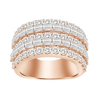 Thumbnail for MEN'S BANDS 5 CT ROUND/BAGUETTE DIAMOND 14K ROSE GOLD