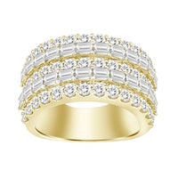 Thumbnail for MEN'S BANDS 5 CT ROUND/BAGUETTE DIAMOND 14K YELLOW GOLD