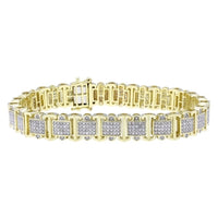 Thumbnail for MEN'S BRACELET 3 CT ROUND DIAMOND 10K YELLOW GOLD