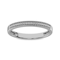Thumbnail for 10K White Gold 1/10 Ct.Tw. Diamond Wedding Band Ring