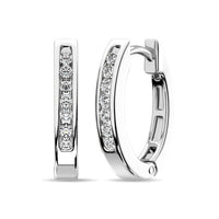 Thumbnail for 10K White Gold 1/8 Ct.Tw. Diamond Huggies Earrings