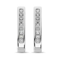 Thumbnail for 10K White Gold 1/8 Ct.Tw. Diamond Huggies Earrings
