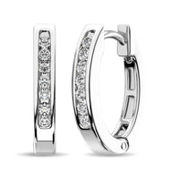 Thumbnail for 10K White Gold 1/8 Ct.Tw. Diamond Huggies Earrings