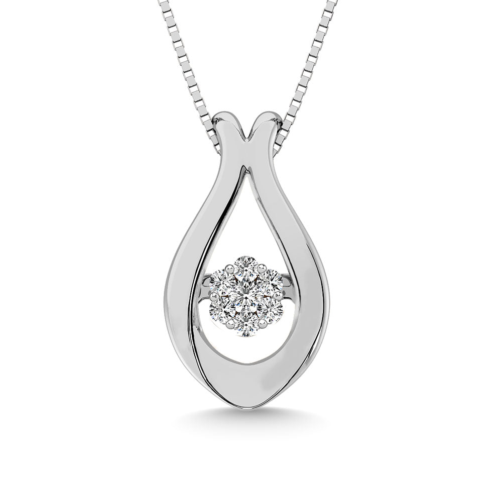 10K White Gold 1/20 Ct.Tw. Moving Diamond Fashion Pendant