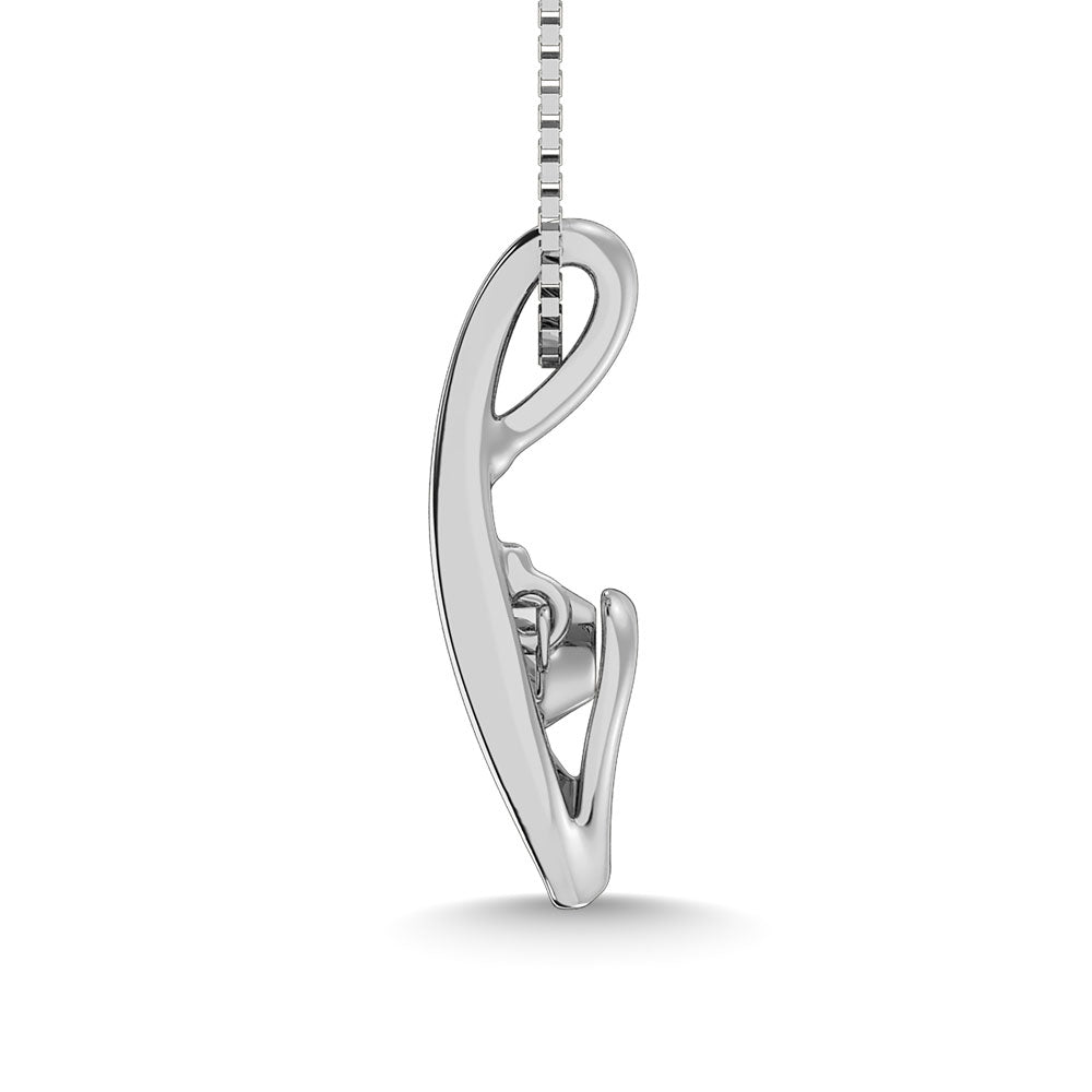 10K White Gold 1/20 Ct.Tw. Moving Diamond Fashion Pendant