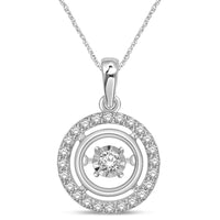 Thumbnail for 10K White Gold 1/5 Ct.Tw. Glittering Stars Moving Diamond Fashion Pendant
