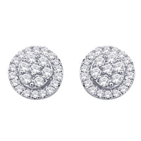 Thumbnail for 10K White Gold 1/4 Ct.Tw.Diamond Flower Stud Earrings