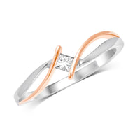 Thumbnail for 10K Two Tone Gold 1/10 Ct.Tw.Diamond Fashion Ring